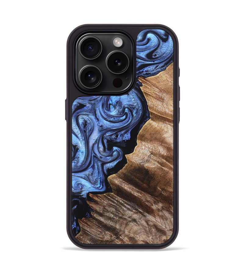 iPhone 15 Pro Wood Phone Case - Edward (Blue, 831143)