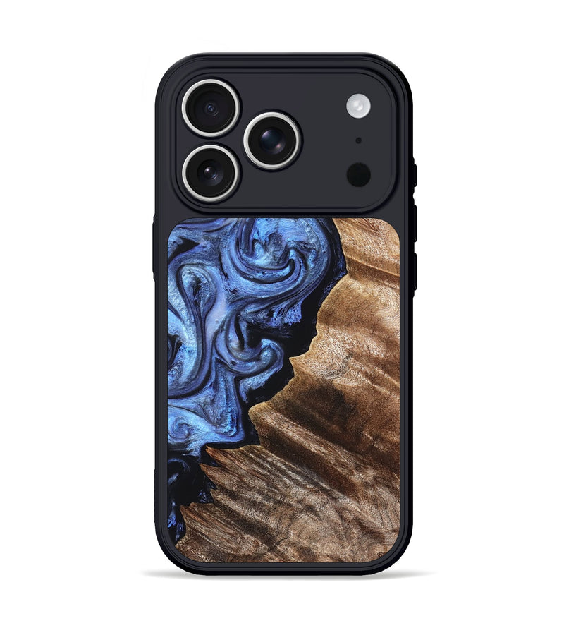 iPhone 17 Pro Wood Phone Case - Edward (Blue, 831143)