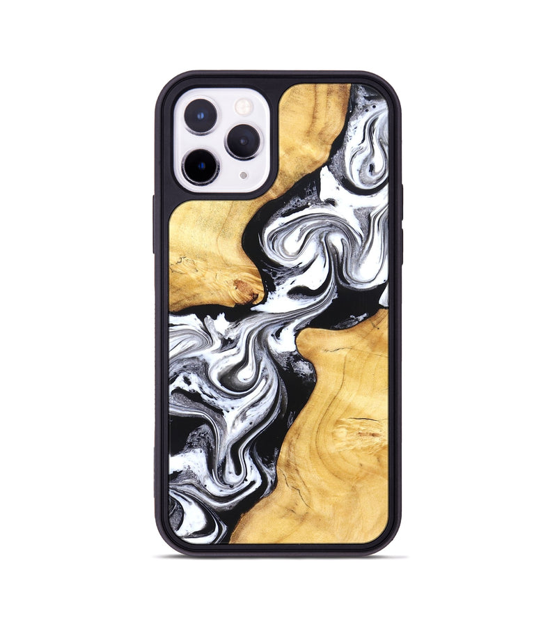iPhone 11 Pro Wood Phone Case - Taryn (Black & White, 831144)