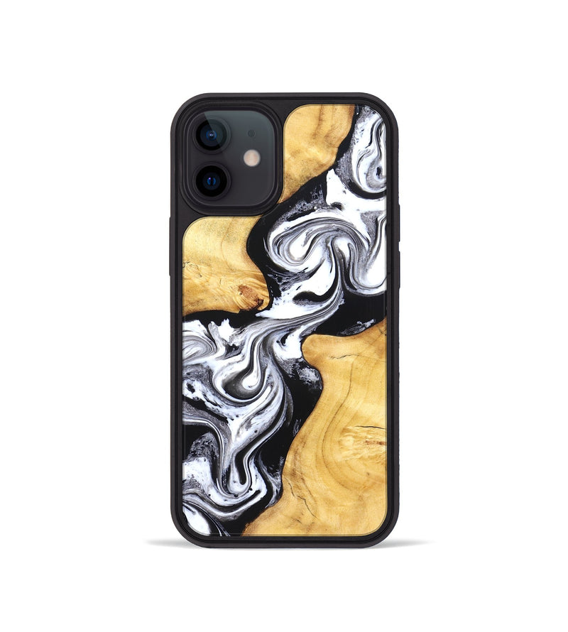 iPhone 12 mini Wood Phone Case - Taryn (Black & White, 831144)