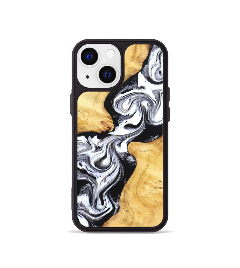 iPhone 13 mini Wood Phone Case - Taryn (Black & White, 831144)