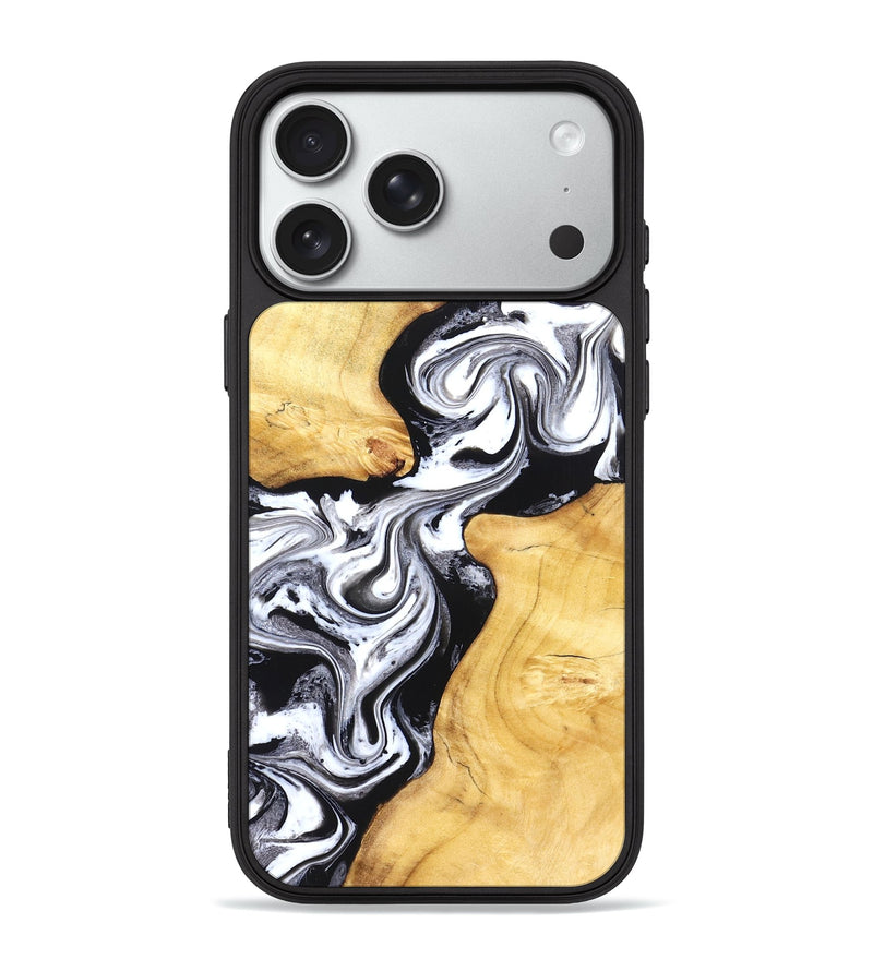 iPhone 18 Pro Max Wood Phone Case - Taryn (Black & White, 831144)