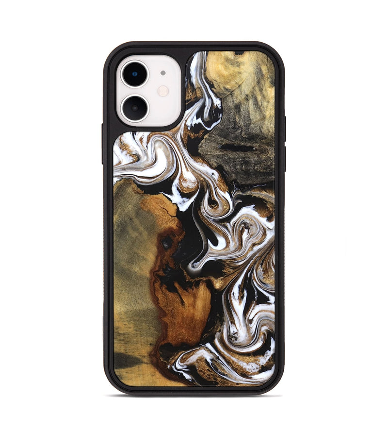 iPhone 11 Wood Phone Case - Agatha (Black & White, 831145)