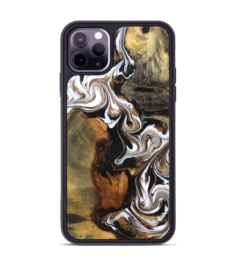 iPhone 11 Pro Max Wood Phone Case - Agatha (Black & White, 831145)