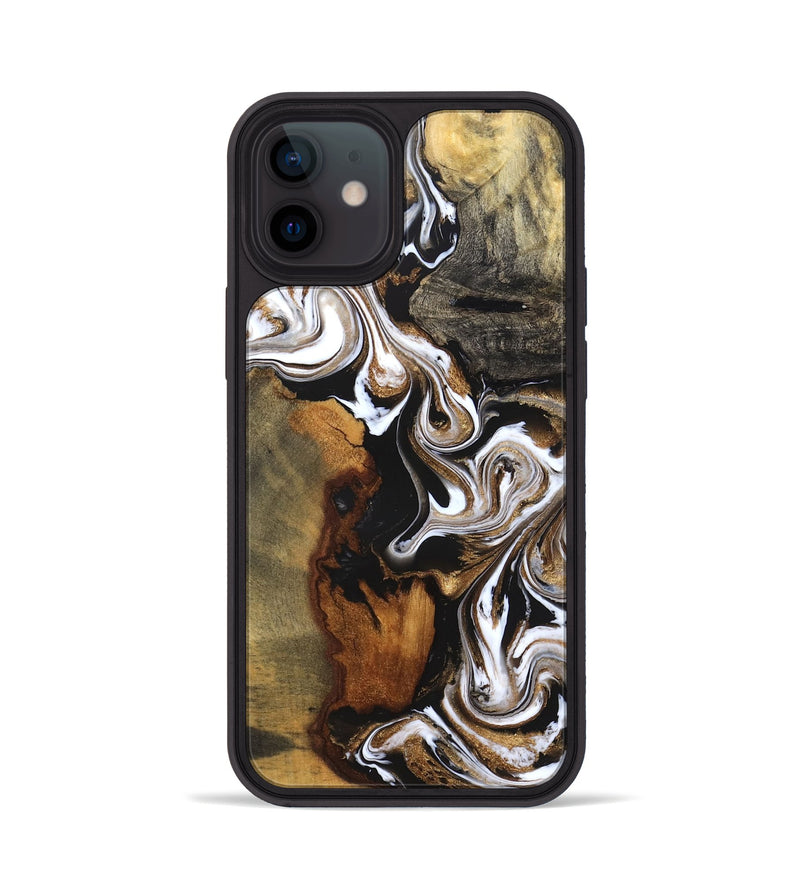 iPhone 12 Wood Phone Case - Agatha (Black & White, 831145)