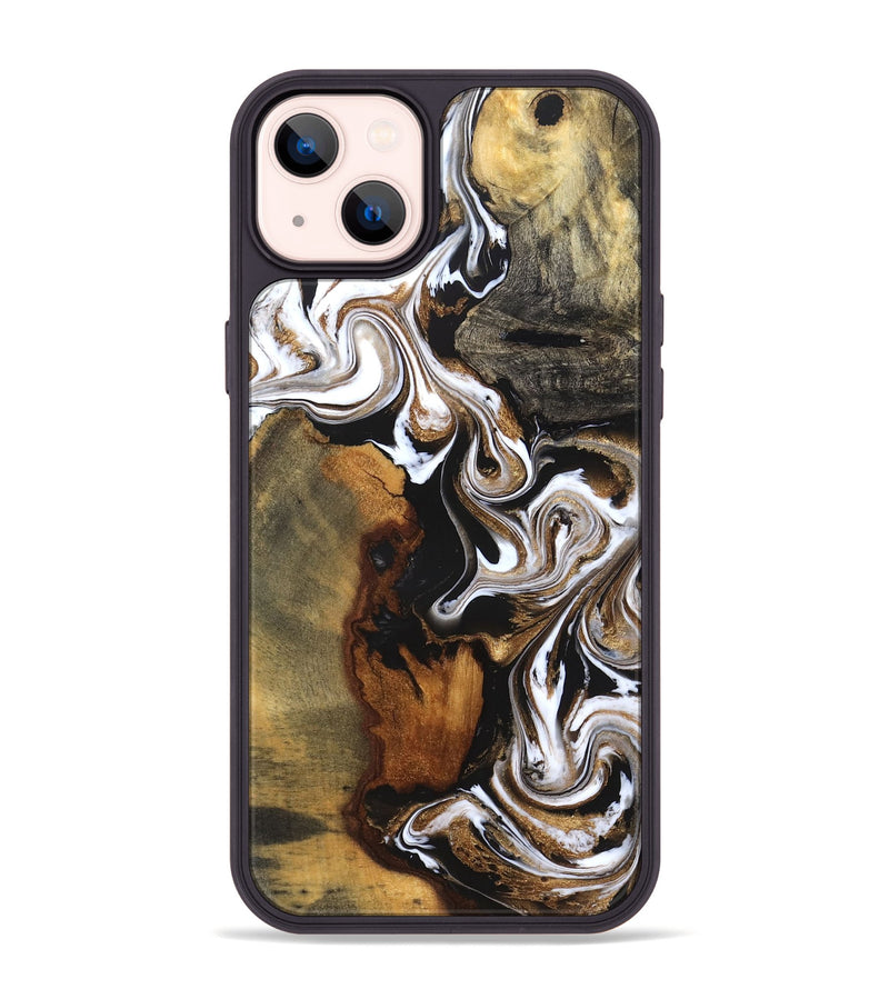 iPhone 14 Plus Wood Phone Case - Agatha (Black & White, 831145)