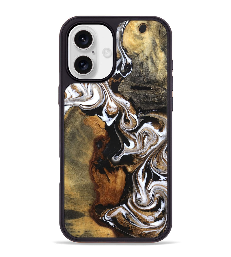 iPhone 16 Plus Wood Phone Case - Agatha (Black & White, 831145)