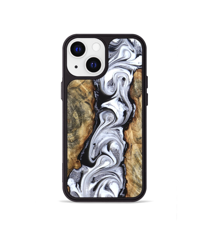 iPhone 13 mini Wood Phone Case - Kamron (Black & White, 831146)