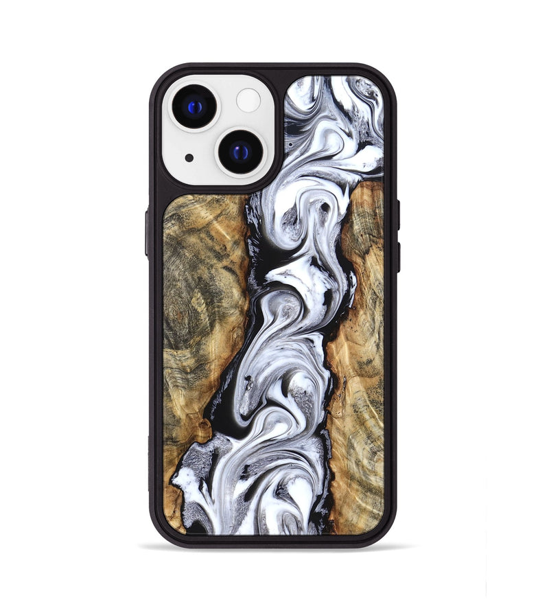 iPhone 13 Wood Phone Case - Kamron (Black & White, 831146)