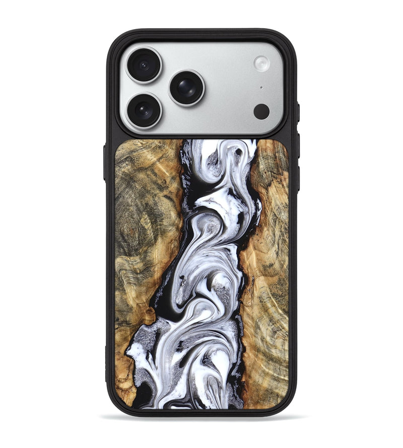 iPhone 18 Pro Max Wood Phone Case - Kamron (Black & White, 831146)