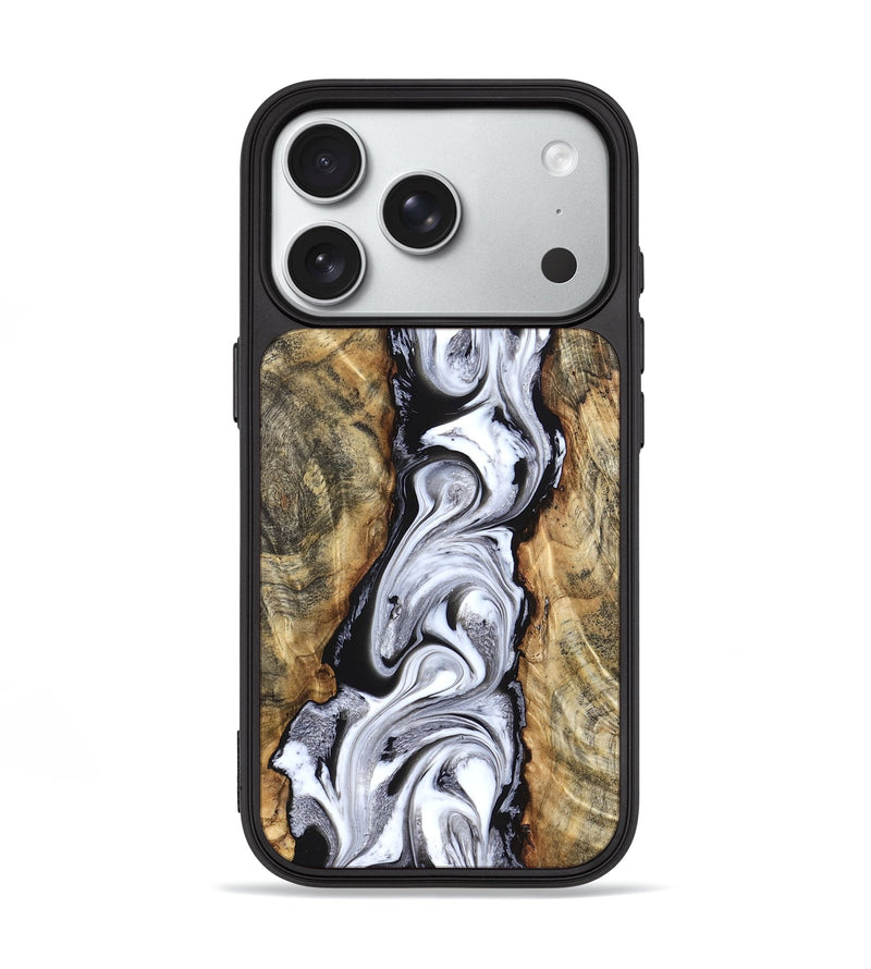 iPhone 18 Pro Wood Phone Case - Kamron (Black & White, 831146)