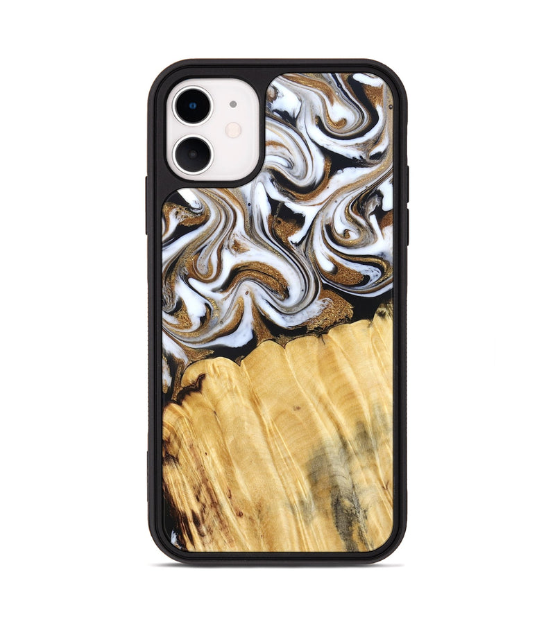 iPhone 11 Wood Phone Case - Delia (Black & White, 831148)