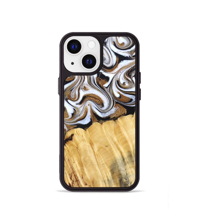 iPhone 13 mini Wood Phone Case - Delia (Black & White, 831148)