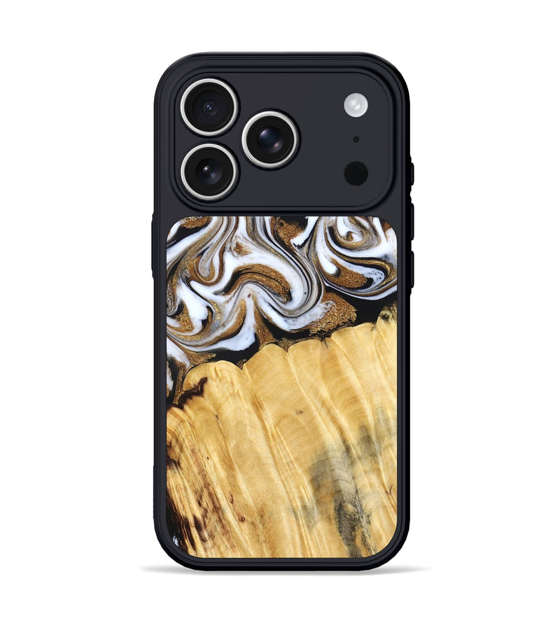 iPhone 17 Pro Wood Phone Case - Delia (Black & White, 831148)