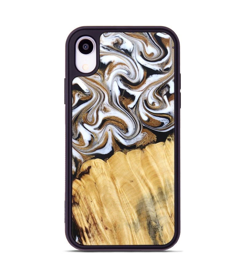 iPhone Xr Wood Phone Case - Delia (Black & White, 831148)