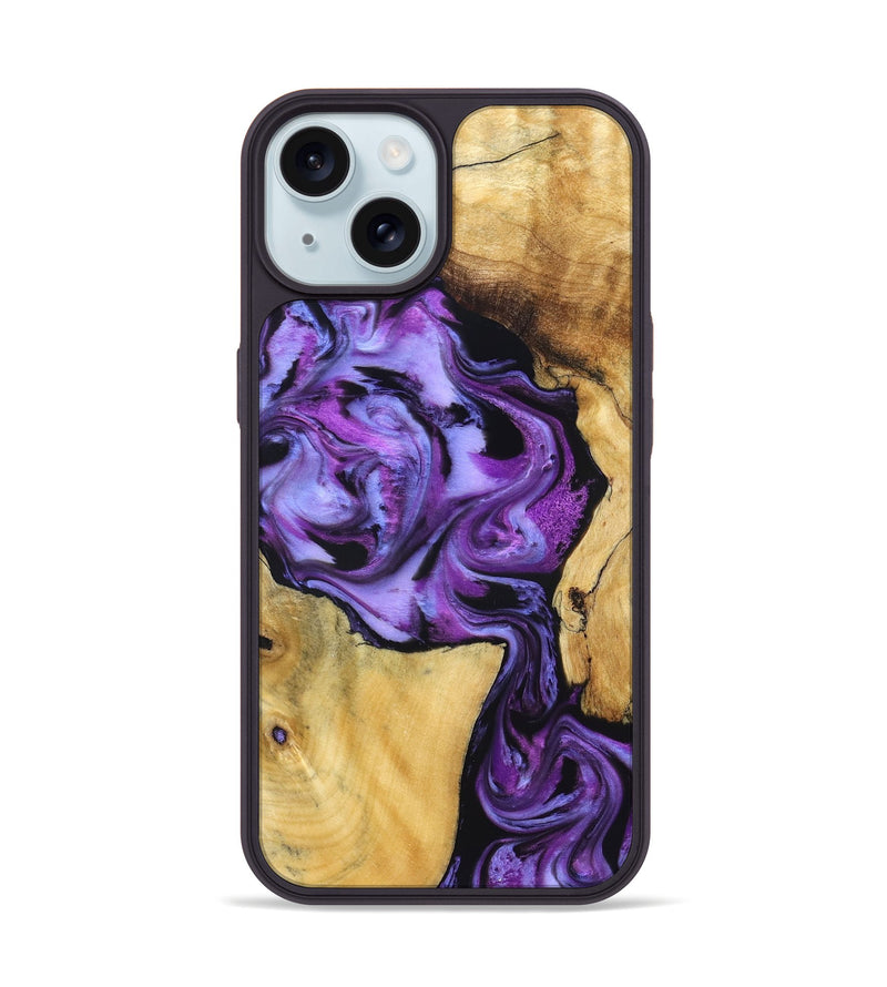 iPhone 15 Wood Phone Case - Mayra (Purple, 831152)
