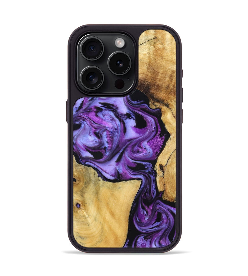 iPhone 15 Pro Wood Phone Case - Mayra (Purple, 831152)