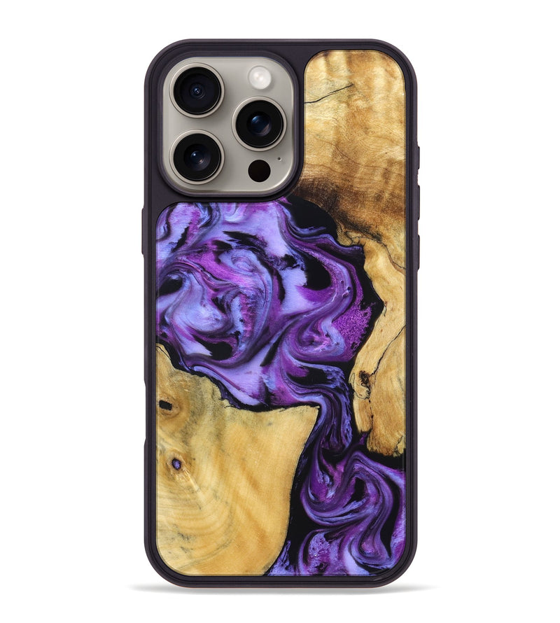 iPhone 16 Pro Max Wood Phone Case - Mayra (Purple, 831152)