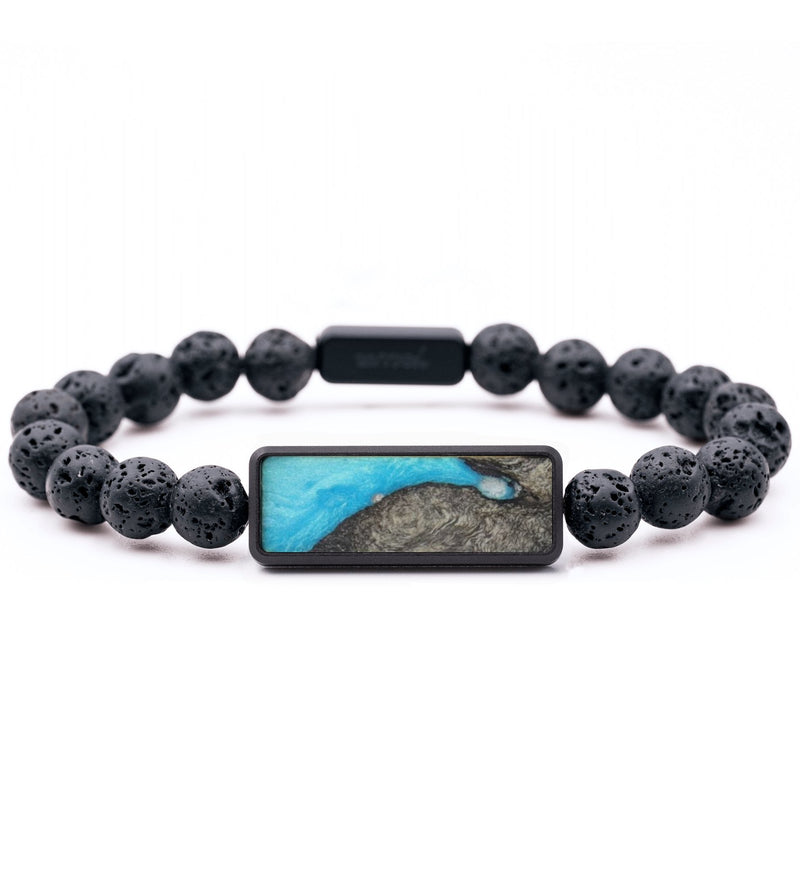 Lava Bead Wood Bracelet - Jalen (Blue, 831229)