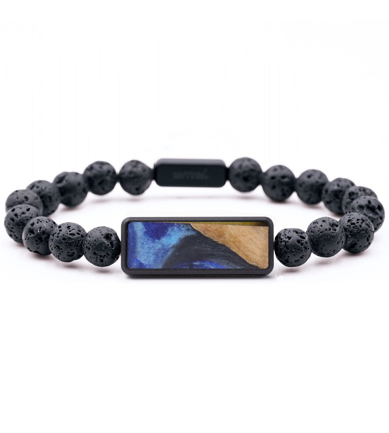 Lava Bead Wood Bracelet - Jordyn (Blue, 831240)