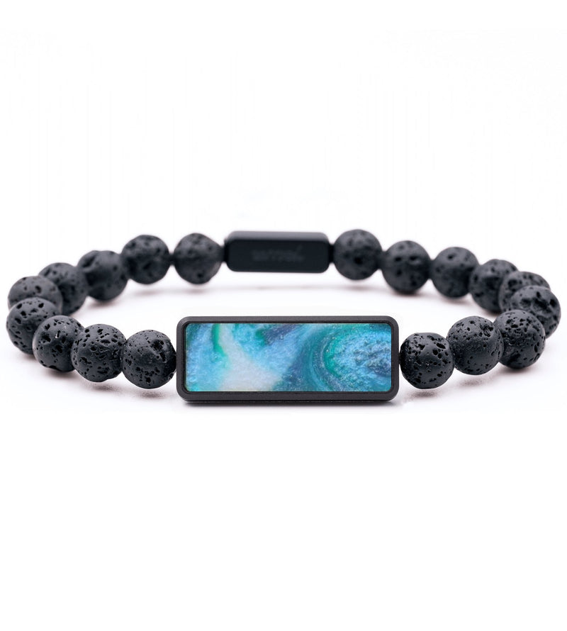 Lava Bead ResinArt Bracelet - Lia (Blue, 831247)