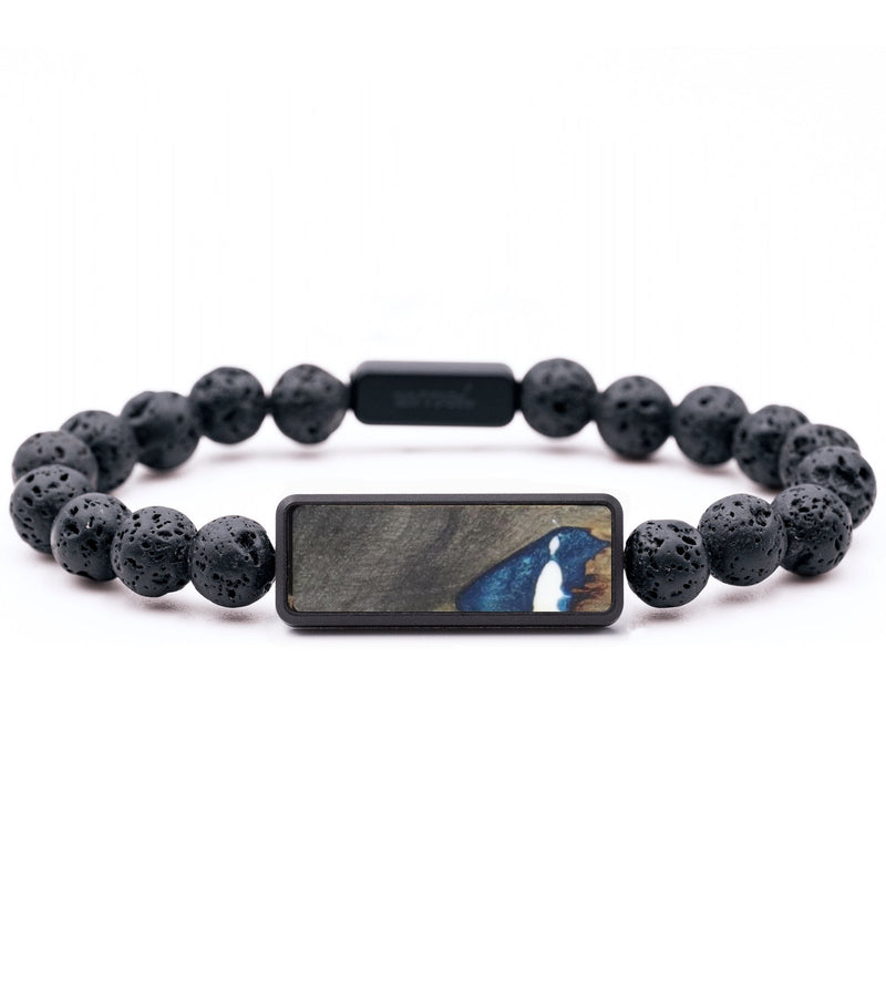 Lava Bead Wood Bracelet - Ronald (Blue, 831256)