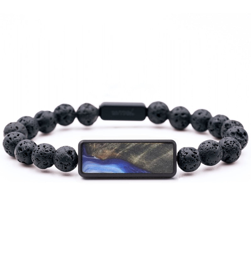 Lava Bead Wood Bracelet - Lily (Blue, 831260)