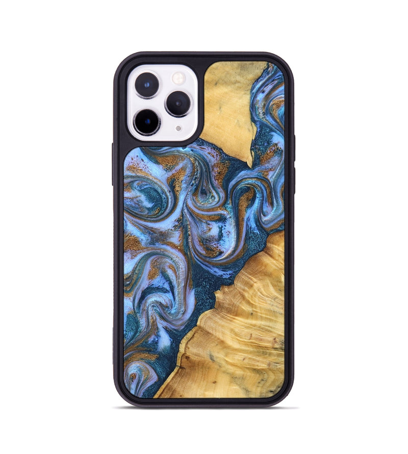 iPhone 11 Pro Wood Phone Case - Reed (Teal & Gold, 831267)