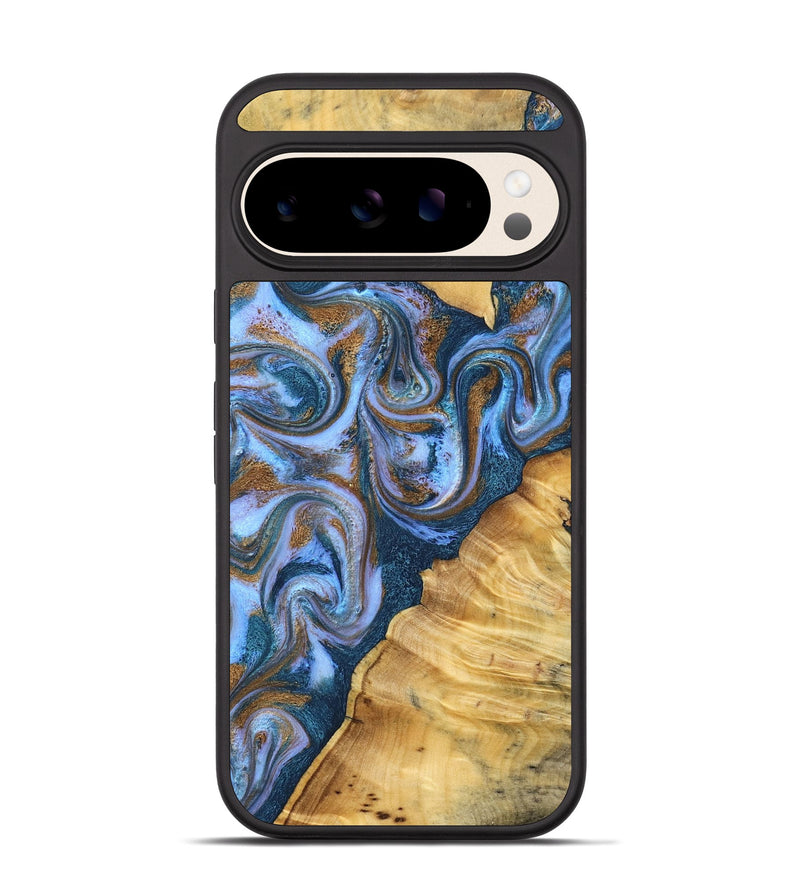 Pixel 10 Wood Phone Case - Reed (Teal & Gold, 831267)