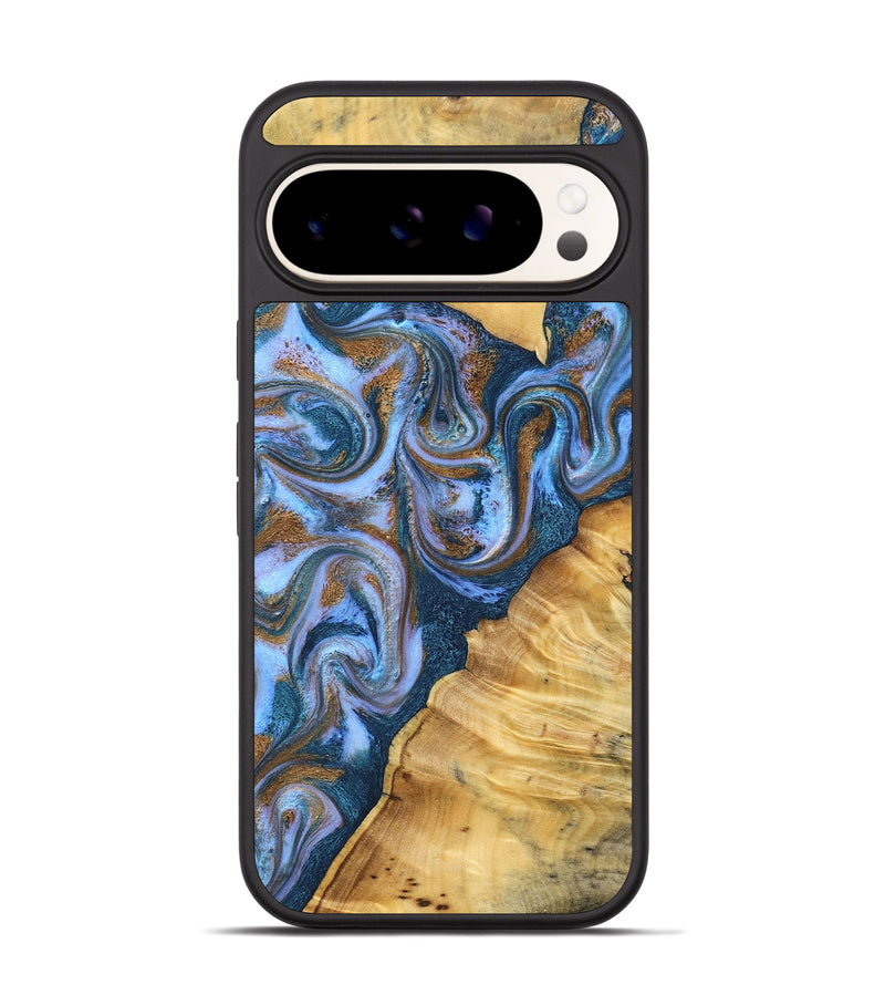 Pixel 9 Wood Phone Case - Reed (Teal & Gold, 831267)