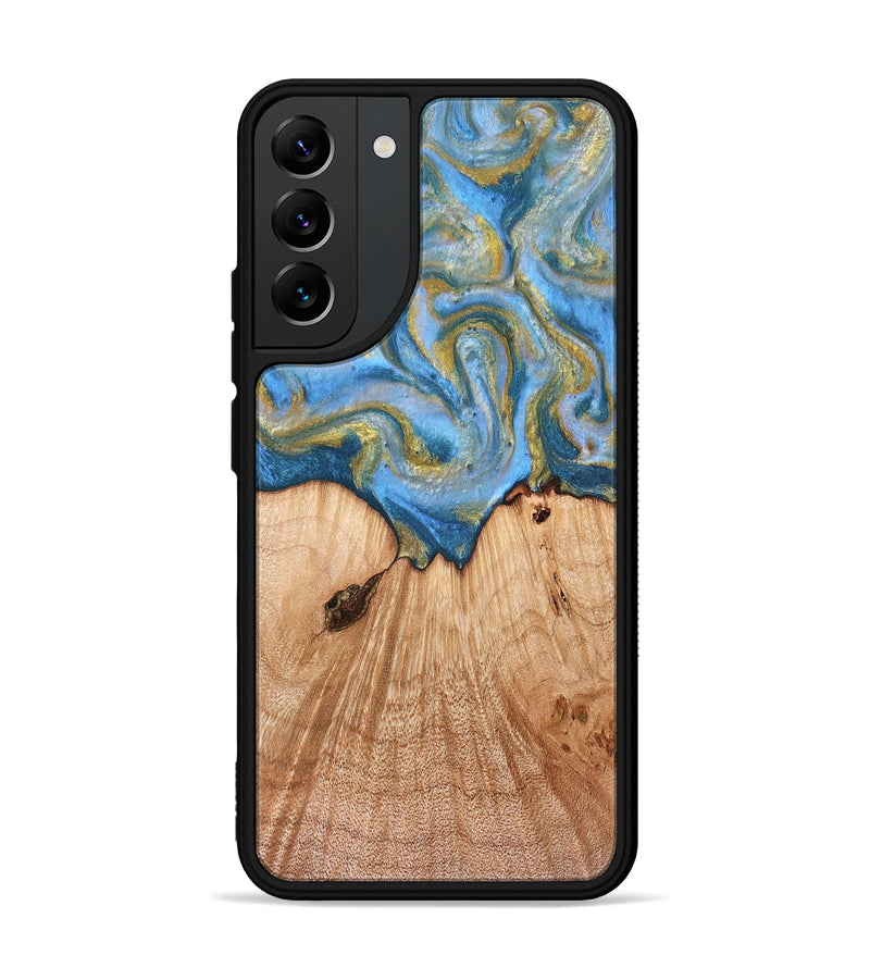 Galaxy S22 Plus Wood Phone Case - Alysia (Teal & Gold, 831268)