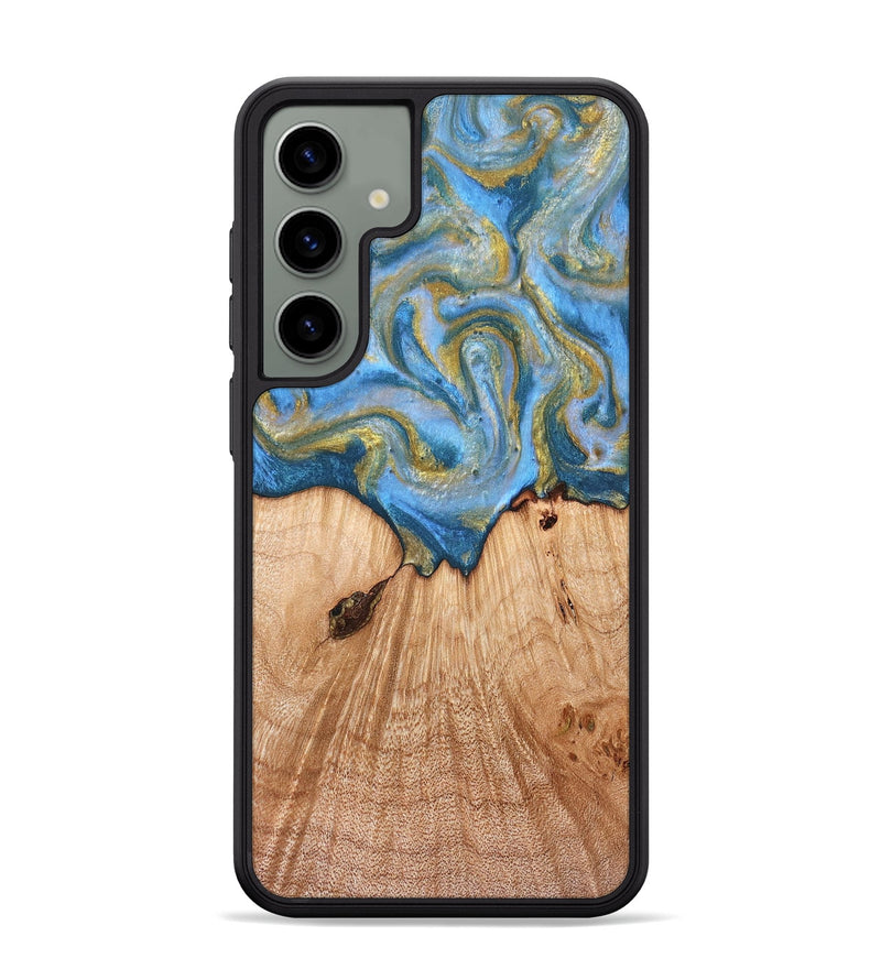 Galaxy S24 Plus Wood Phone Case - Alysia (Teal & Gold, 831268)