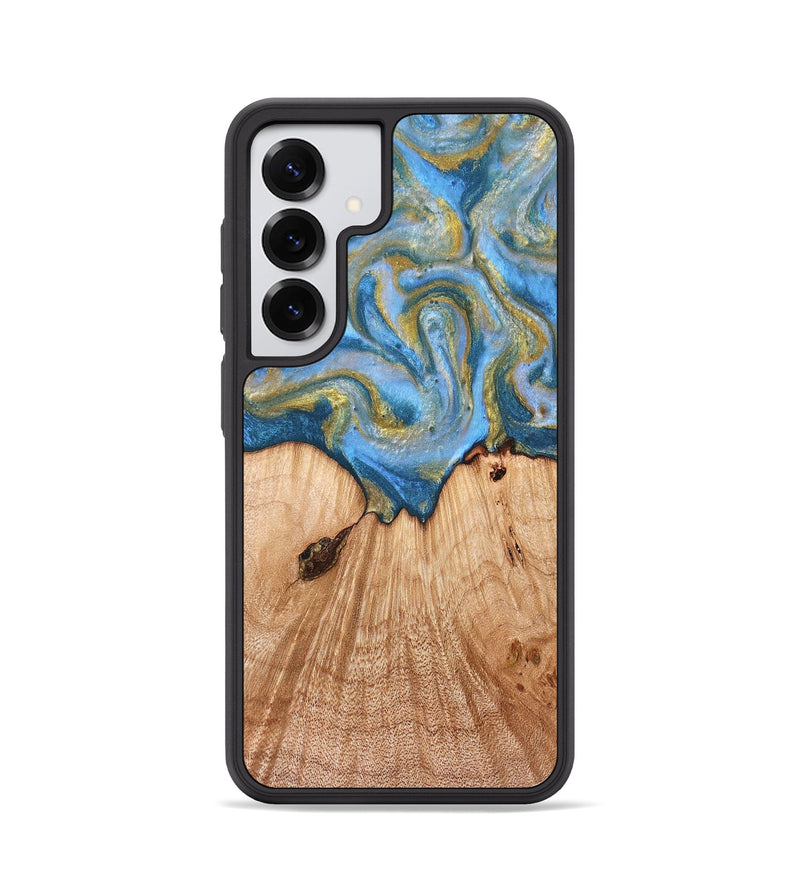 Galaxy S25 Wood Phone Case - Alysia (Teal & Gold, 831268)
