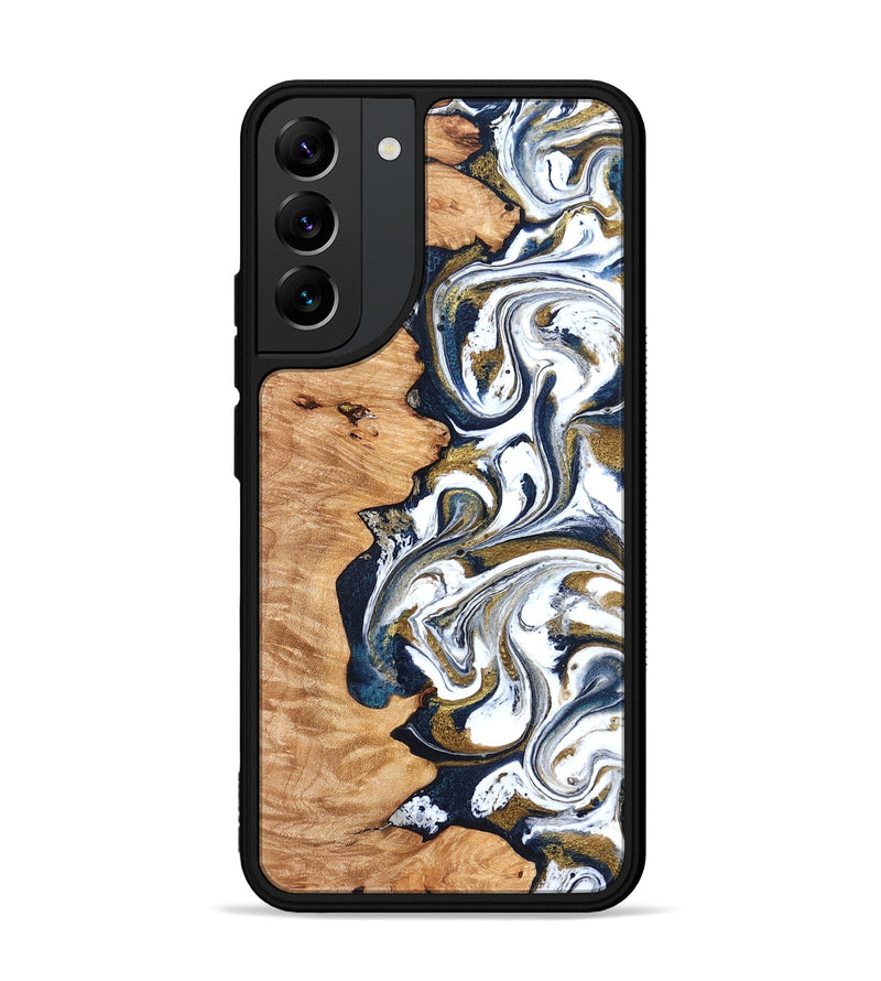 Galaxy S22 Plus Wood Phone Case - Dillion (Teal & Gold, 831269)