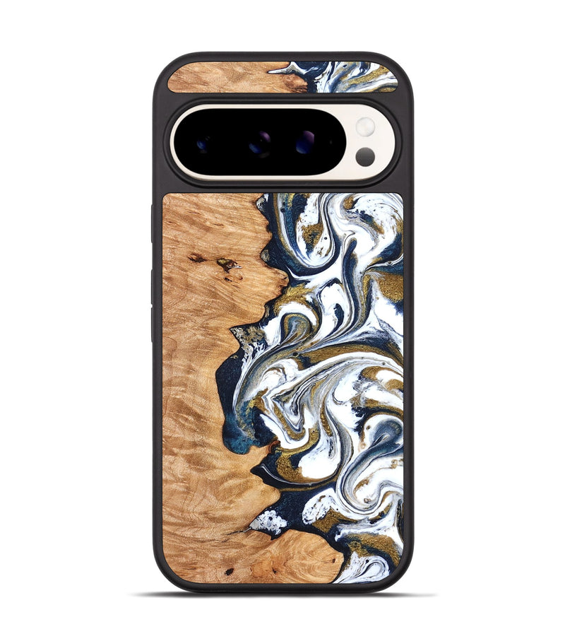 Pixel 9 Wood Phone Case - Dillion (Teal & Gold, 831269)