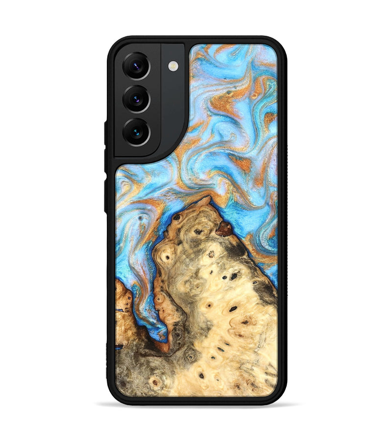Galaxy S22 Plus Wood Phone Case - Grayce (Teal & Gold, 831270)