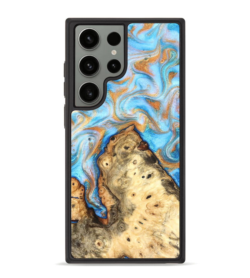 Galaxy S23 Ultra Wood Phone Case - Grayce (Teal & Gold, 831270)