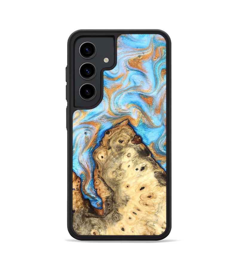 Galaxy S24 Wood Phone Case - Grayce (Teal & Gold, 831270)