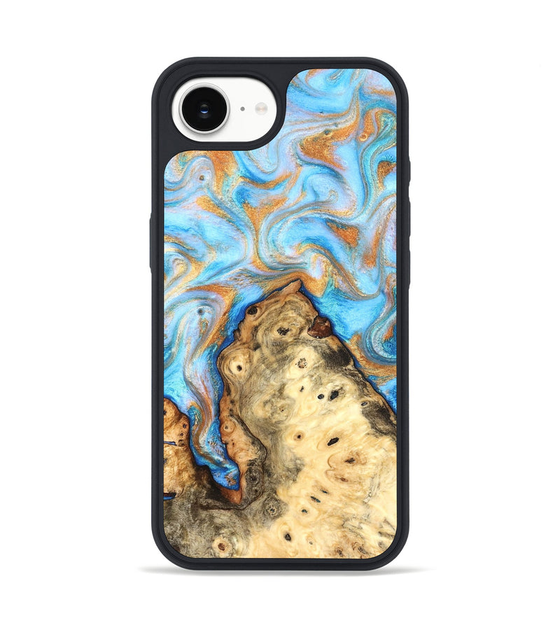 iPhone 17e Wood Phone Case - Grayce (Teal & Gold, 831270)