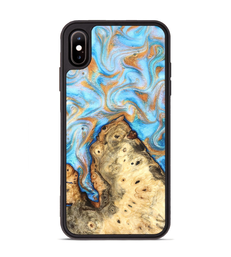 iPhone Xs Max Wood Phone Case - Grayce (Teal & Gold, 831270)