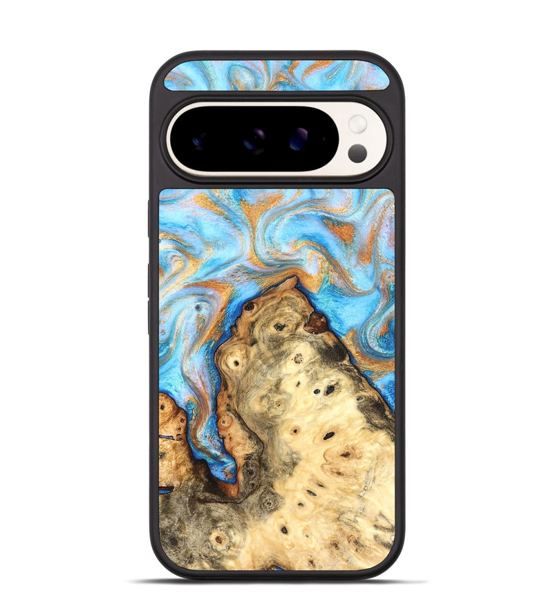 Pixel 9 Wood Phone Case - Grayce (Teal & Gold, 831270)