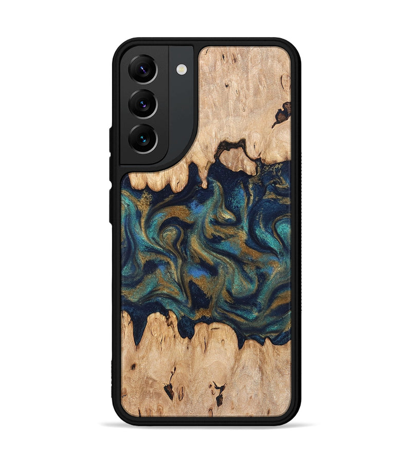 Galaxy S22 Plus Wood Phone Case - Bettye (Teal & Gold, 831271)