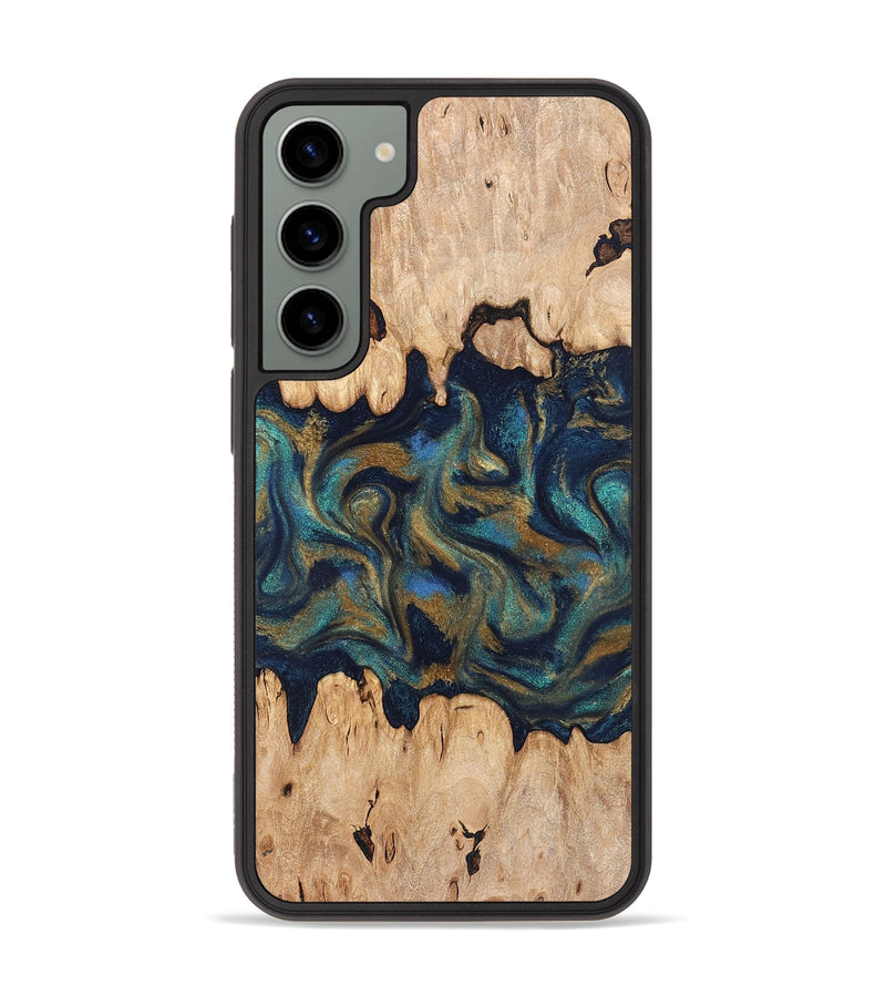 Galaxy S23 Plus Wood Phone Case - Bettye (Teal & Gold, 831271)