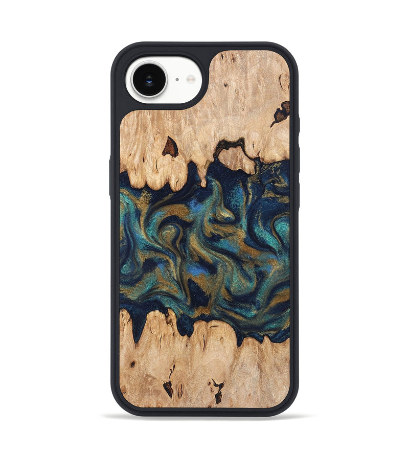 iPhone 17e Wood Phone Case - Bettye (Teal & Gold, 831271)