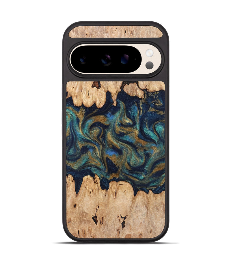 Pixel 10 Wood Phone Case - Bettye (Teal & Gold, 831271)