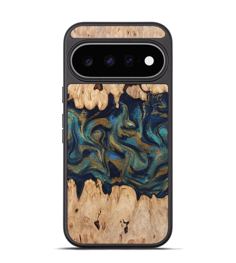 Pixel 11 Wood Phone Case - Bettye (Teal & Gold, 831271)
