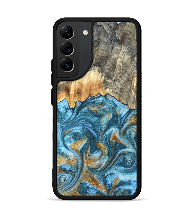 Galaxy S22 Plus Wood Phone Case - Howard (Teal & Gold, 831272)
