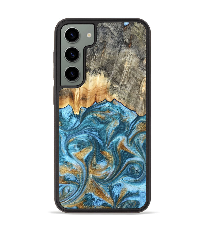 Galaxy S23 Plus Wood Phone Case - Howard (Teal & Gold, 831272)