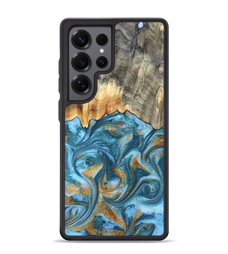 Galaxy S25 Ultra Wood Phone Case - Howard (Teal & Gold, 831272)