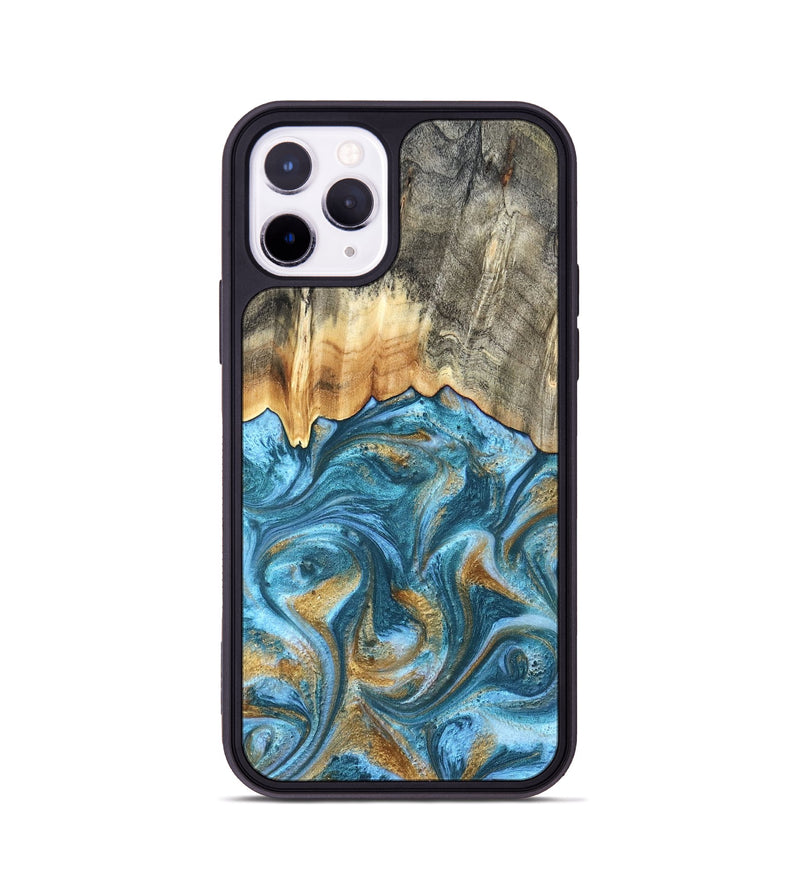 iPhone 11 Pro Wood Phone Case - Howard (Teal & Gold, 831272)